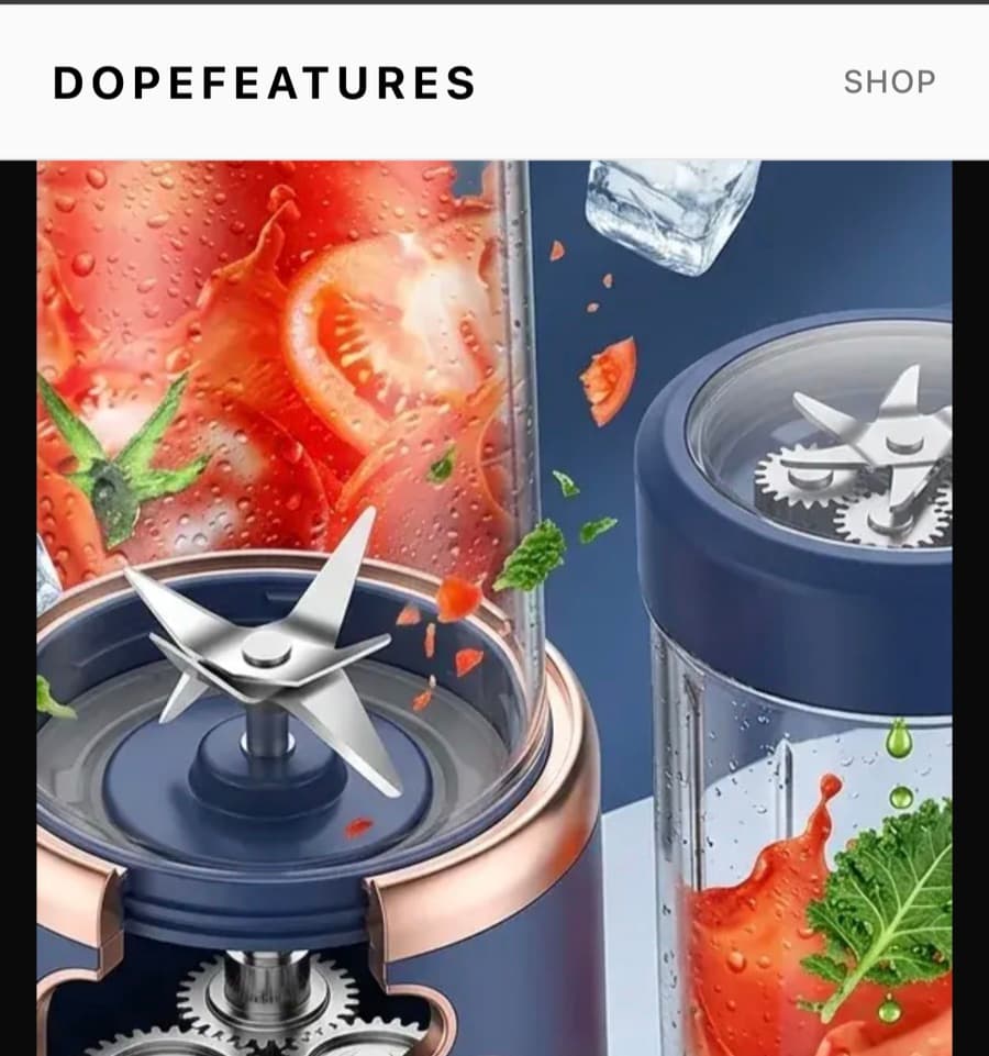 DopeFeatures online store on mobile